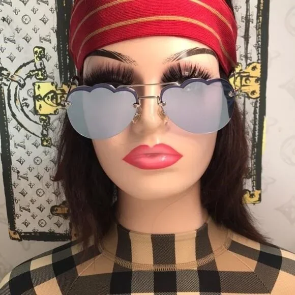 New Authentic Miu Miu Blue Cloud Sunglasses MU56U